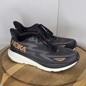 Hoka One One Womens Clifton 9 Black Running Shoes Sneakers 9.5B 42